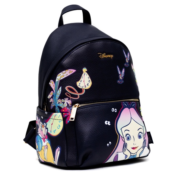 WondaPop Disney Alice in Wonderland Mad Hatter 12" Vegan Leather Mini Backpack - Picture 4 of 7